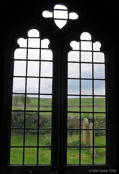 Church-window.jpg - "The Window"  - by Nita Dewar. View out of a window of St Mary's Church, in Long Preston